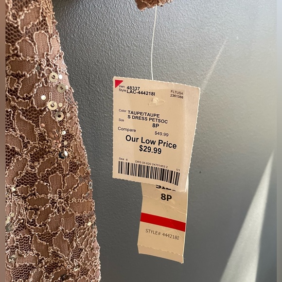 Knee/Below Knee Length Dress with Lace and Sequins - Picture 2 of 3